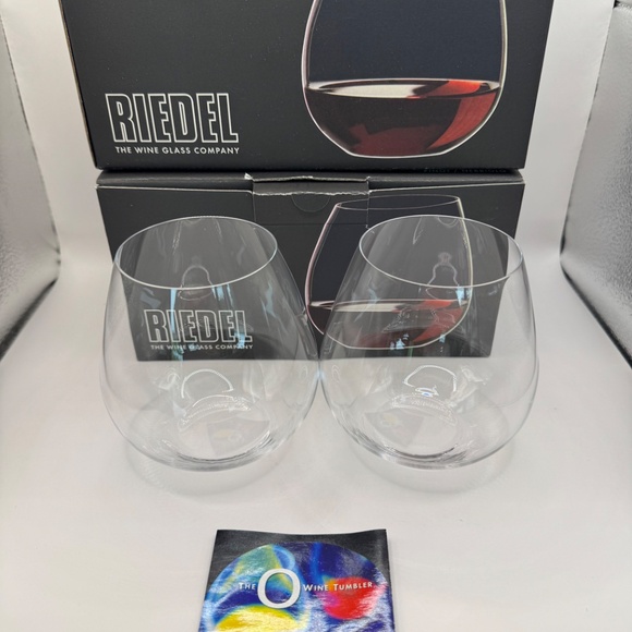 Riedel "O" Wine Tumbler Pinot Nebbiolo stemless crystal wine glass set of 6. - Picture 6 of 10